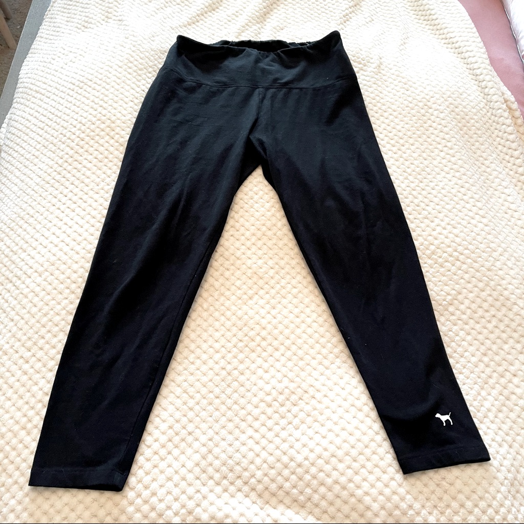 Pink Victoria’s Secret Classic Black Leggings Med